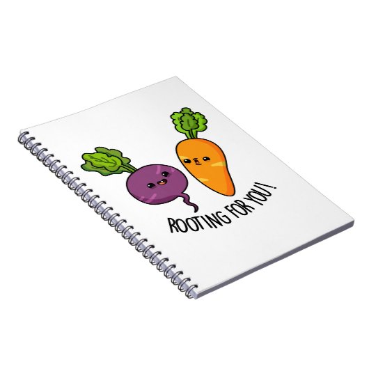 Rooting voor jou Grappige Veggie Pun Notitieboek (Rechterzijde)