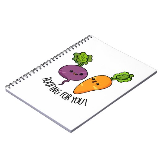 Rooting voor jou Grappige Veggie Pun Notitieboek (Linkerzijde)