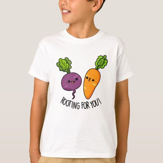 Rooting voor jou Grappige Veggie Pun T-shirt (Voorkant)