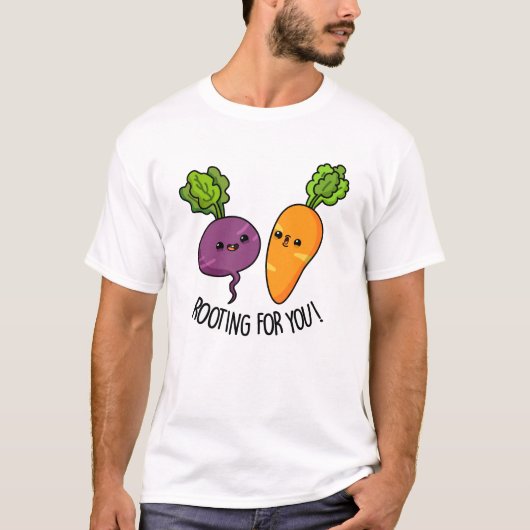 Rooting voor jou Grappige Veggie Pun T-shirt (Voorkant)
