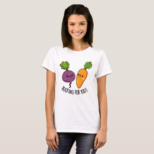 Rooting voor jou Grappige Veggie Pun T-shirt (Voorkant volledig)