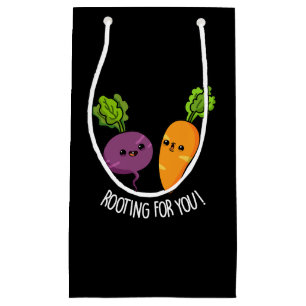 Rooting Voor U Grappig Veggie Pun Dark BG Klein Cadeauzakje