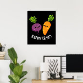 Rooting Voor U Grappig Veggie Pun Dark BG Poster (Thuiskantoor)