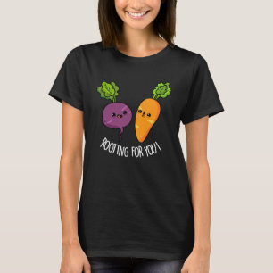Rooting Voor U Grappig Veggie Pun Dark BG T-shirt