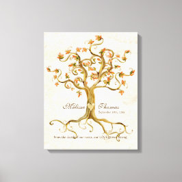 Roots antiqued Fall Wedding Gift Art Canvas Afdruk