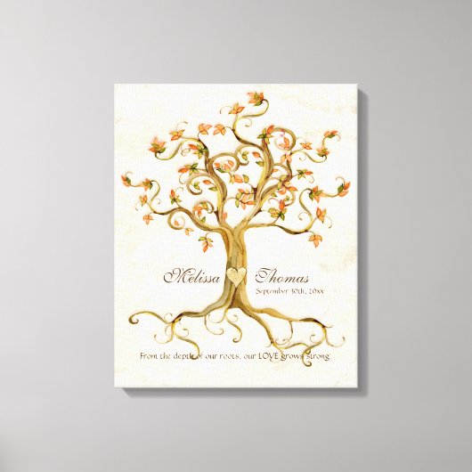 Roots antiqued Fall Wedding Gift Art Canvas Afdruk (Voorkant)