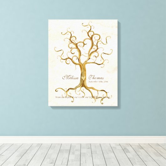 Roots antiqued Fall Wedding Gift Art Canvas Afdruk (Insitu (Houten vloer))