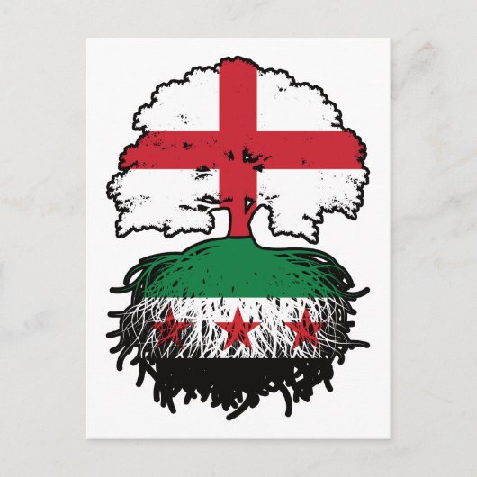 Roots & Crown: England–Syria Tree Briefkaart (Voorkant)