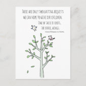 Roots en Wings Inspirating Ouderschap Quote Briefkaart (Voorkant)