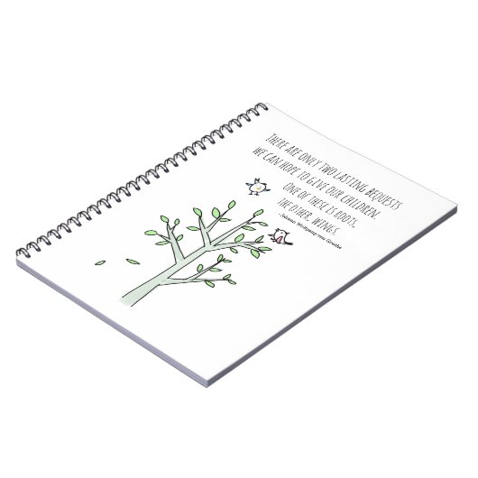 Roots en Wings Inspirating Ouderschap Quote Notitieboek (Linkerzijde)