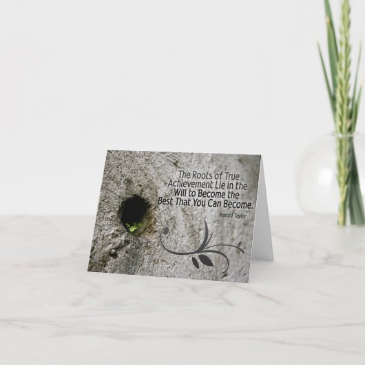 Roots of Achievement Inspirerend Note Kaart (Voorkant)