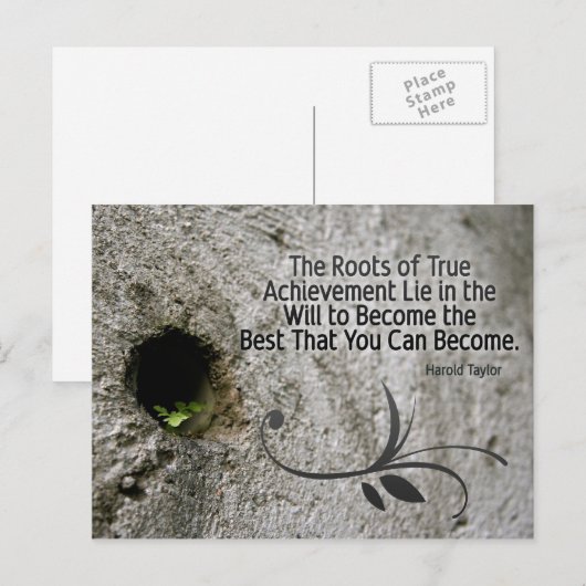 Roots of Achievement Inspirerend Post Kaart (Voorkant / Achterkant)