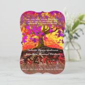 Roots of Love Romantic Oak Tree Wedding Invitation Kaart (Staand voorkant)