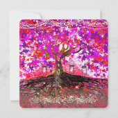 Roots of Love Romantic Oak Tree Wedding Invitation Kaart (Achterkant)