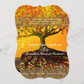 Roots of Love Romantic Tree Wedding Invitation Kaart (Voorkant / Achterkant)