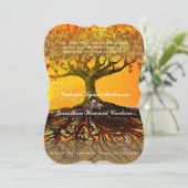 Roots of Love Romantic Tree Wedding Invitation Kaart (Staand voorkant)