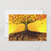 Roots of Love Romantische Boom Bruiloft RSVP (Achterkant)