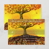 Roots of Love Romantische Boom Bruiloft RSVP Kaartje (Voorkant / Achterkant)
