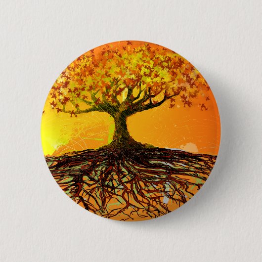 Roots of Love Ronde Button 5,7 Cm (Voorkant)