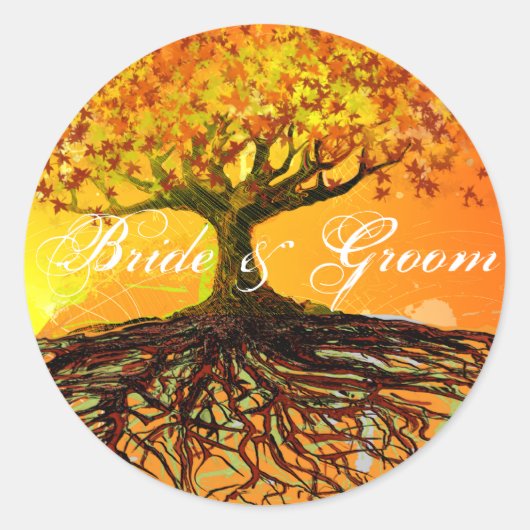 Roots of Love Ronde Sticker (Voorkant)