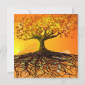 Roots of Love Square Wedding Invitation Kaart (Achterkant)