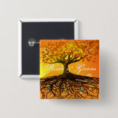 Roots of Love Vierkante Button 5,1 Cm (Voorkant /achterkant)