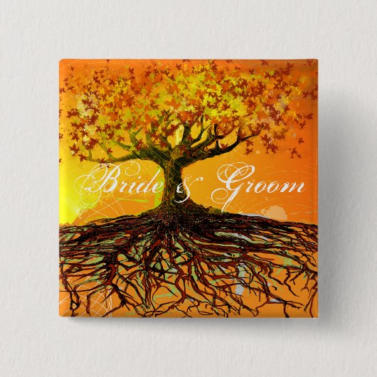 Roots of Love Vierkante Button 5,1 Cm (Voorkant)