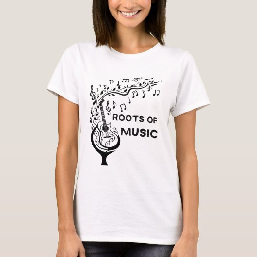 Roots of music - gitaar t-shirt (Voorkant)