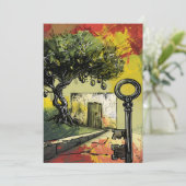 Roots of Resilience: Olijfboom uit het oude Palest Kaart (Staand voorkant)