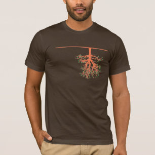 Roots omhoog (bruin) t-shirt
