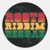 Roots Riddim Reggae Ronde Sticker (Voorkant)