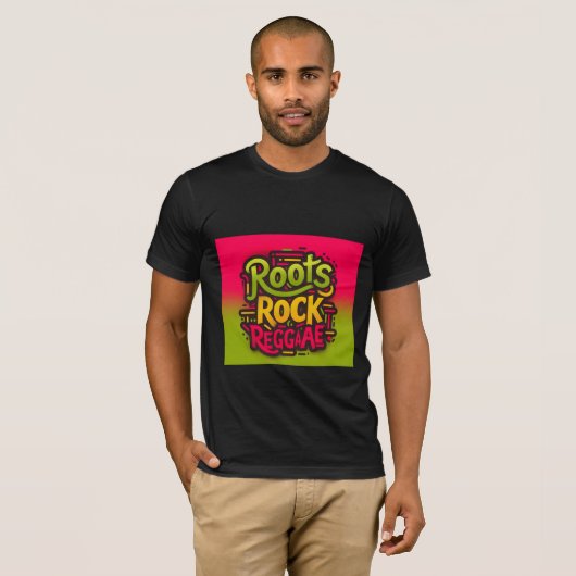 Roots Rock Reggae Mannen T-Shirt – Zwart (Voorkant volledig)