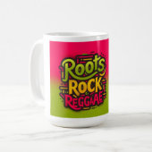 Roots Rock Reggae witte koffie mok (Voorkant links)