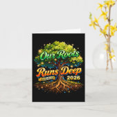 Roots Run Deep Familiereünie 2026 Herinneringen Kaart (Gele Bloem)