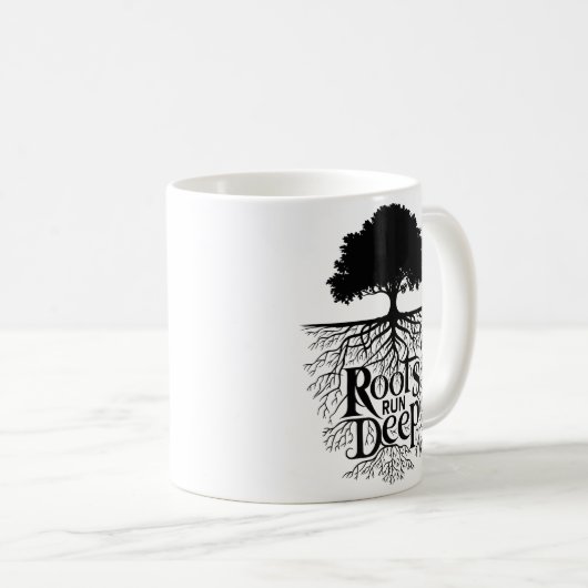Roots Run Deep Tree Illustration Koffiemok (Voorkant rechts)