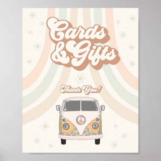 roovy 70s retro kaarten en cadeaubord poster (Voorkant)