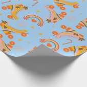 Roovy 70s rolpatroon schaats kerst cadeaupapier (Hoek)