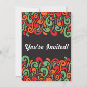 Roovy Black Roller Skating Party-uitnodigingen Kaart (Achterkant)