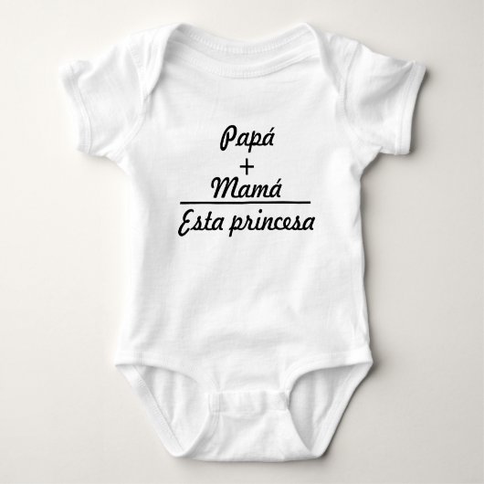 Ropa para bebes papá + mamá igual a esta princesa romper (Voorkant)