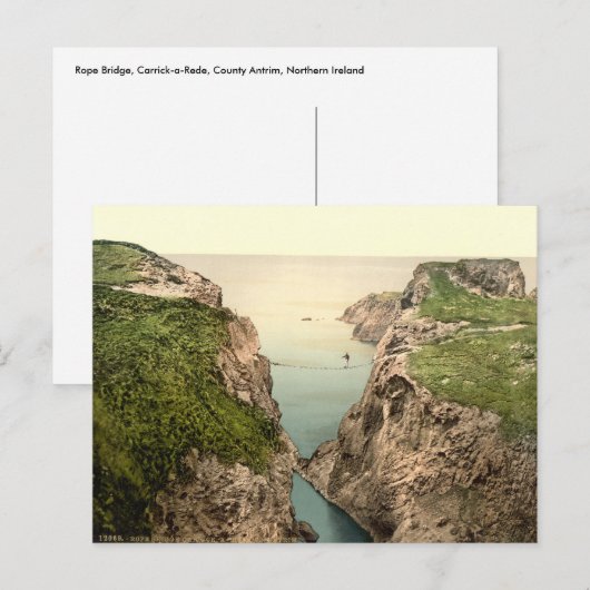 Rope Bridge, Carrick-a-Rede, County Antrim Briefkaart (Voorkant / Achterkant)