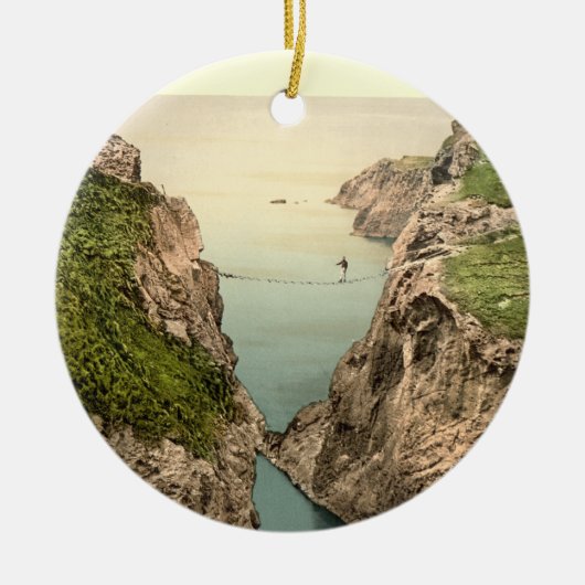 Rope Bridge, Carrick-a-Rede, County Antrim Keramisch Ornament (Voorkant)