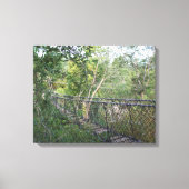 Rope Bridge in de Bomen Canvas Afdruk (Voorkant)