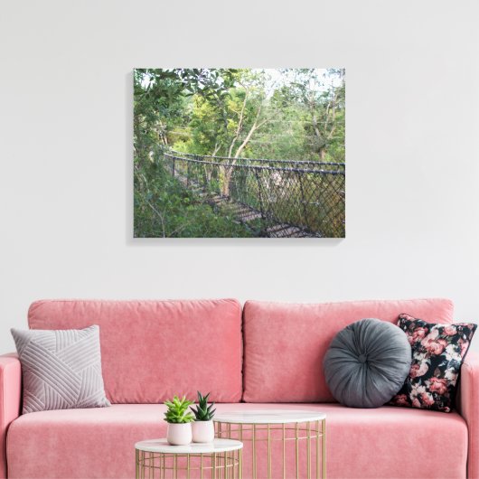 Rope Bridge in de Bomen Canvas Afdruk (Insitu (Woonkamer))