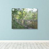 Rope Bridge in de Bomen Canvas Afdruk (Insitu (Houten vloer))