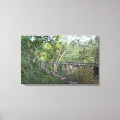 Rope Bridge in de Bomen Canvas Afdruk (Voorkant)