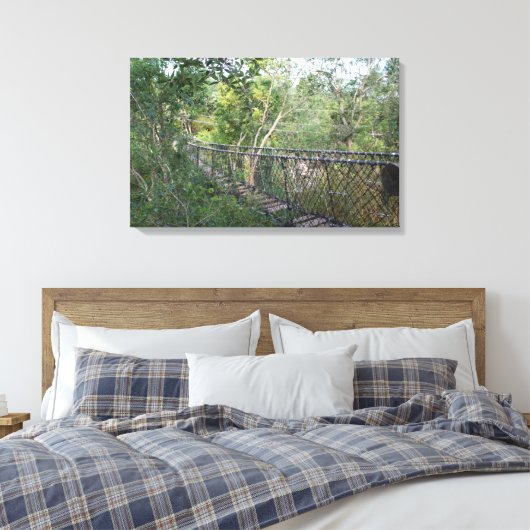 Rope Bridge in de Bomen Canvas Afdruk (Insitu (Slaapkamer))