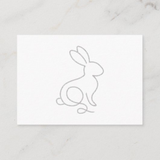 Rope Bunny Rabbit Minimal Modern 1e verjaardag Informatiekaartje (Achterkant)