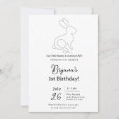 Rope Bunny Rabbit Minimal Modern 1e verjaardag Kaart (Voorkant)