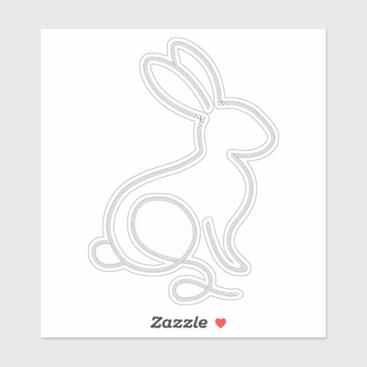 Rope Bunny Rabbit Minimal Modern 1e verjaardag Sticker (Vel)