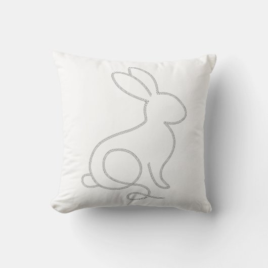 Rope Bunny Rabbit Minimal Modern Design Kussen (Voorkant)